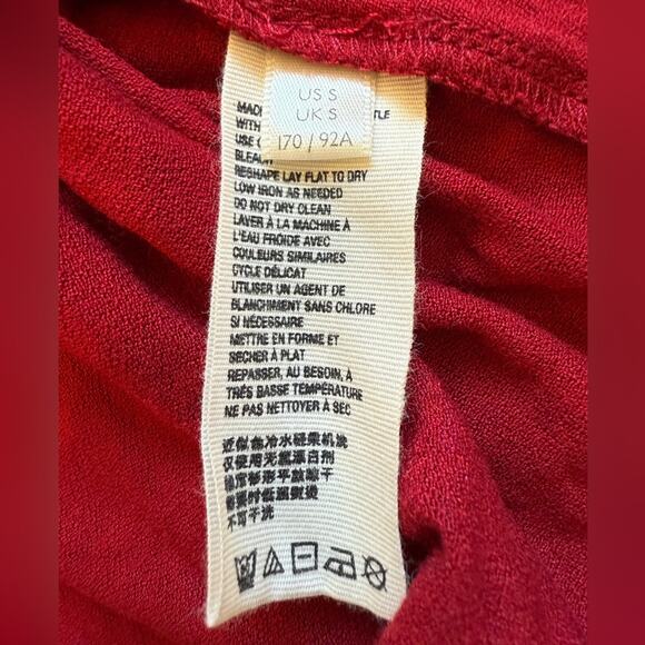 Free People Women’s Hello Lover Dress Tunic Top Size Small Red Ruched Fall - Picture 8 of 12